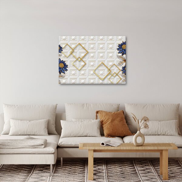 Obraz - Diamentowe kwiaty (70x50 cm)