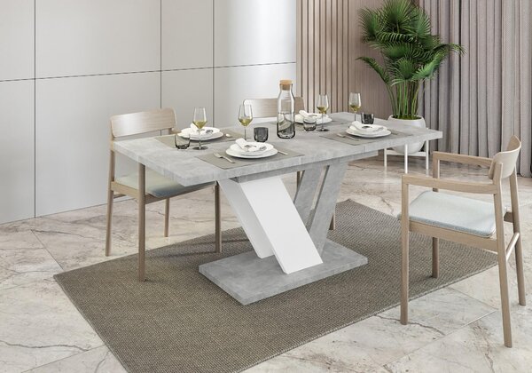 MebleMWM Stół rozkładany DUBAI | 120-160x80 | Biały, beton