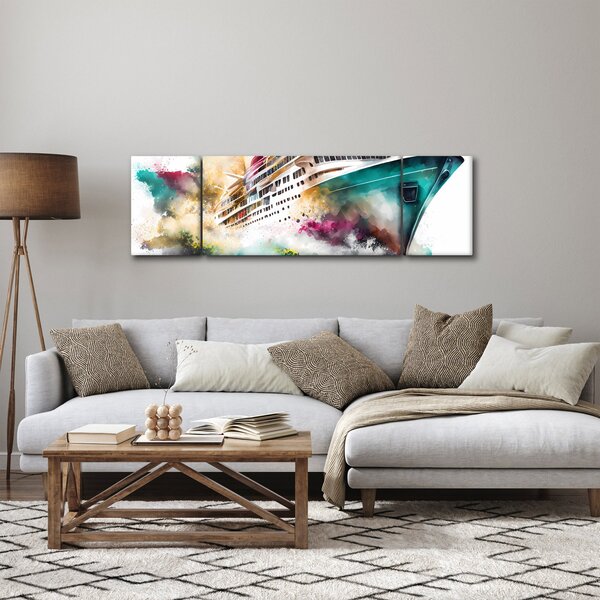 Obraz - Akwarela morska (170x50 cm)