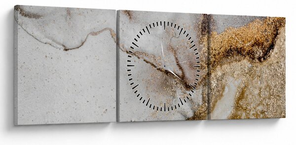 Obraz - Atrament marmurkowy (z zegarem) (90x30 cm)