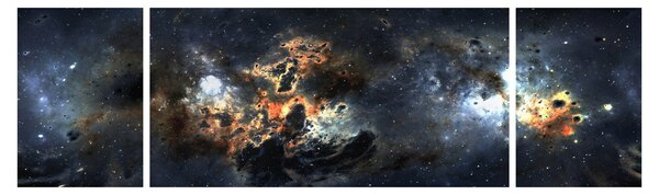 Obraz - Wszechświat z mgławicą (170x50 cm)