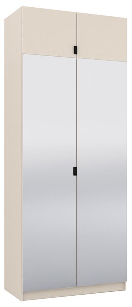 Szafa z LUSTRAMI i nadstawką 100 cm do garderoby modułowej Foxen Cashmere