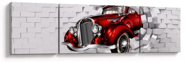 Obraz - Czerwony samochód (170x50 cm)