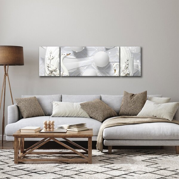 Obraz - Złoty łabędź na wodzie (170x50 cm)