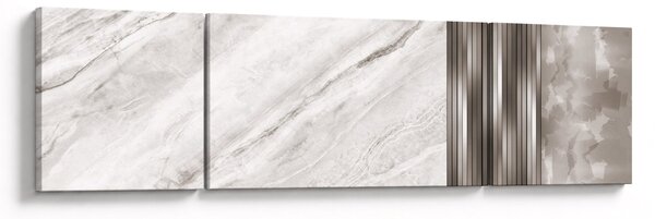 Obraz - Marmur ze srebrnymi liniami (170x50 cm)