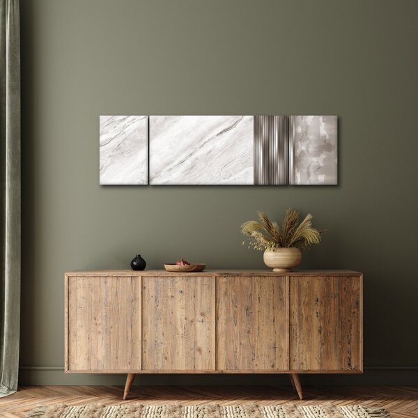 Obraz - Marmur ze srebrnymi liniami (170x50 cm)