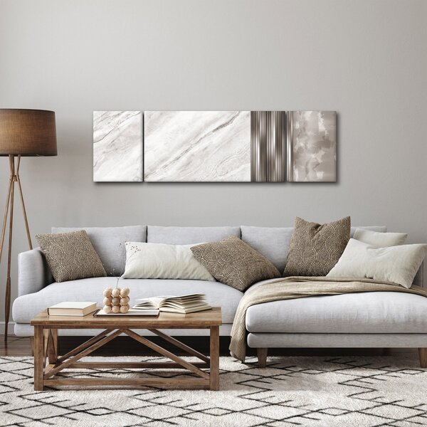 Obraz - Marmur ze srebrnymi liniami (170x50 cm)
