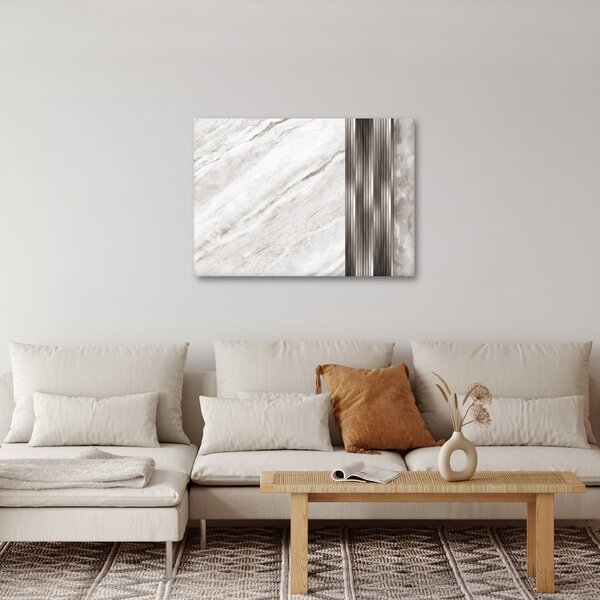 Obraz - Marmur ze srebrnymi liniami (70x50 cm)