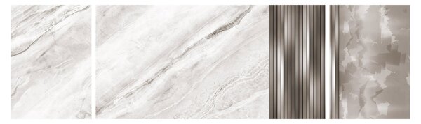 Obraz - Marmur ze srebrnymi liniami (170x50 cm)