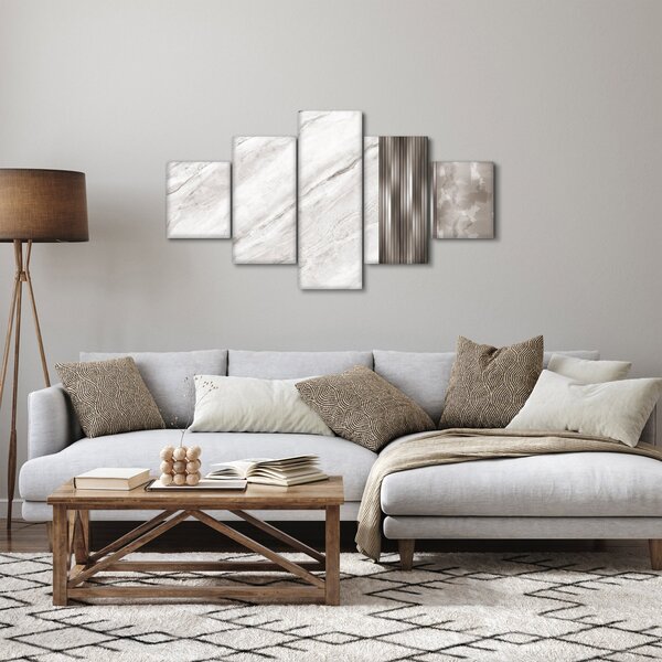 Obraz - Marmur ze srebrnymi liniami (125x70 cm)