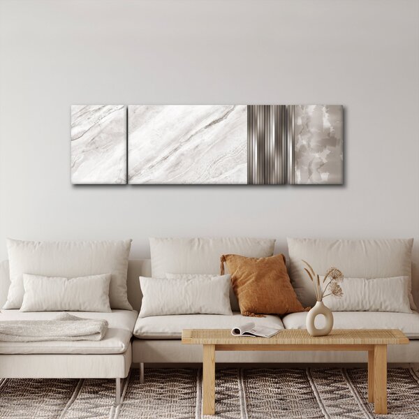 Obraz - Marmur ze srebrnymi liniami (170x50 cm)