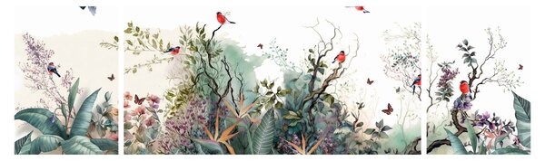 Obraz - Naturalny krajobraz, akwarela (170x50 cm)