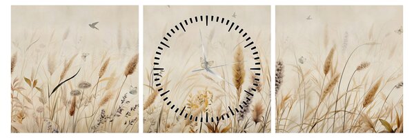 Obraz - Dzika łąka (z zegarem) (90x30 cm)