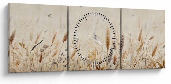 Obraz - Dzika łąka (z zegarem) (90x30 cm)