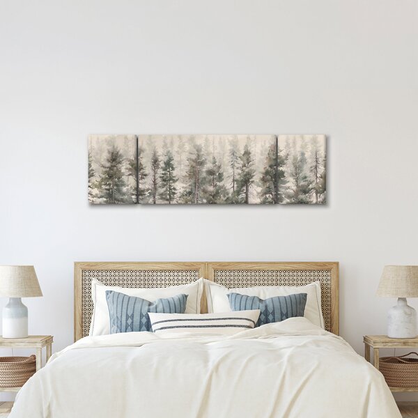 Obraz - Pine forest I., aquarel (170x50 cm)