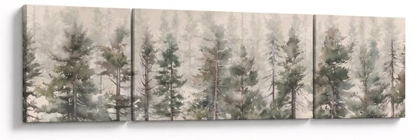 Obraz - Pine forest I., aquarel (170x50 cm)