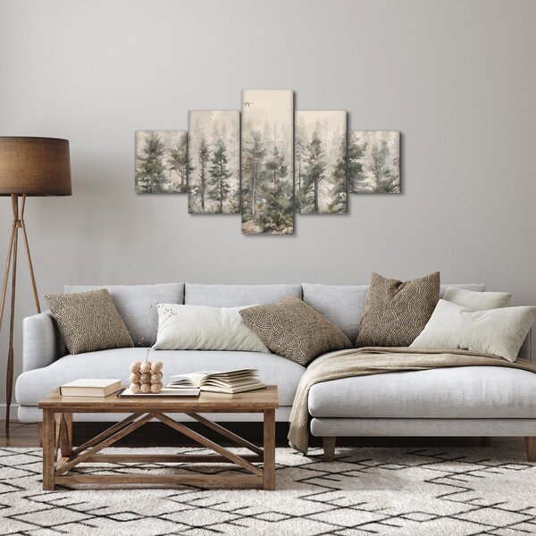 Obraz - Pine forest I., aquarel (125x70 cm)
