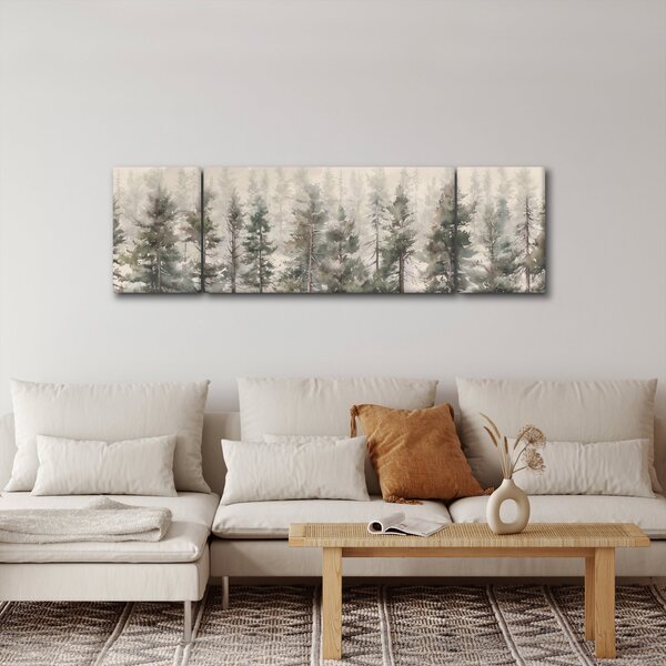 Obraz - Pine forest I., aquarel (170x50 cm)