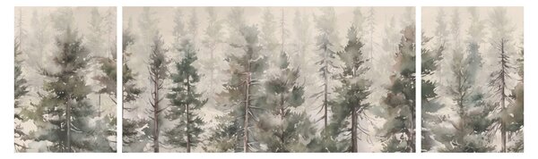 Obraz - Pine forest I., aquarel (170x50 cm)