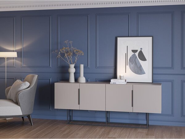 Szarobeżowa niska komoda 200x80 cm Titan – Marckeric