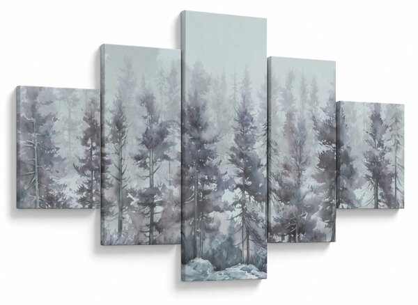 Obraz - Pine forest II, aquarel (125x70 cm)