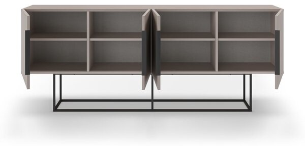 Szarobeżowa niska komoda 200x80 cm Titan – Marckeric