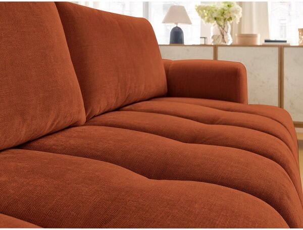 Ceglasta rozkładana/ze schowkiem sofa 251 cm Fuji – Bobochic Paris