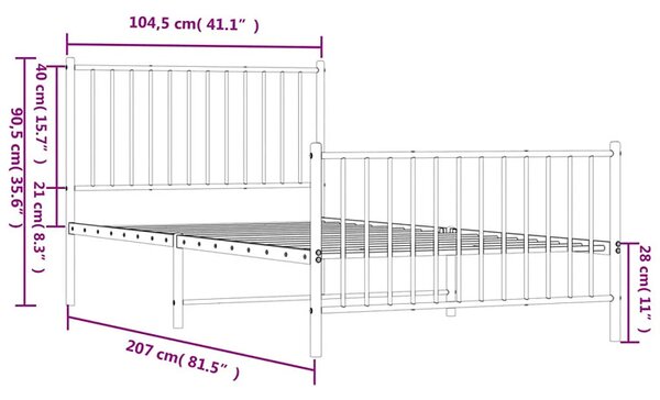 Białe metalowe łóżko rustykalne 100x200 cm F5-K53