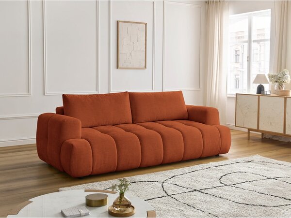 Ceglasta rozkładana/ze schowkiem sofa 251 cm Fuji – Bobochic Paris