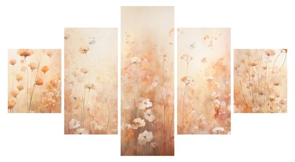 Obraz - Wzór dzikich kwiatów (125x70 cm)