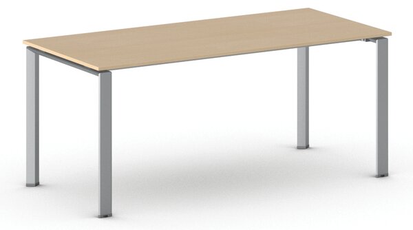 Stół konferencyjny do biura PRIMO INFINITY, 180x90 cm, szaro-srebrna podstawa, buk