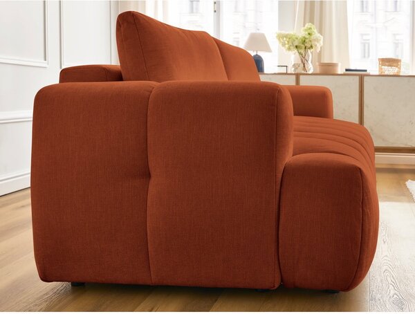 Ceglasta rozkładana/ze schowkiem sofa 251 cm Fuji – Bobochic Paris