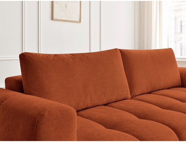 Ceglasta rozkładana/ze schowkiem sofa 251 cm Fuji – Bobochic Paris