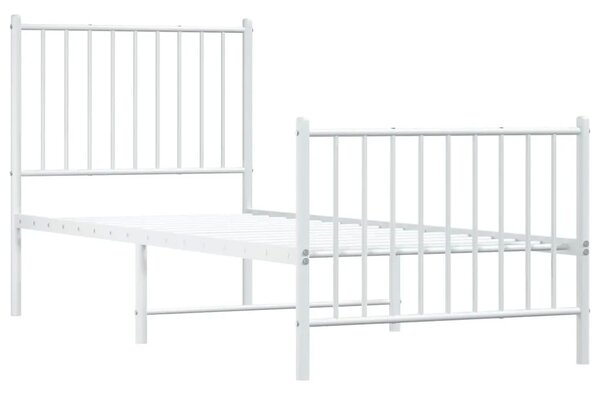 Białe pojedyncze łóżko metalowe 80x200 cm - Romaxo
