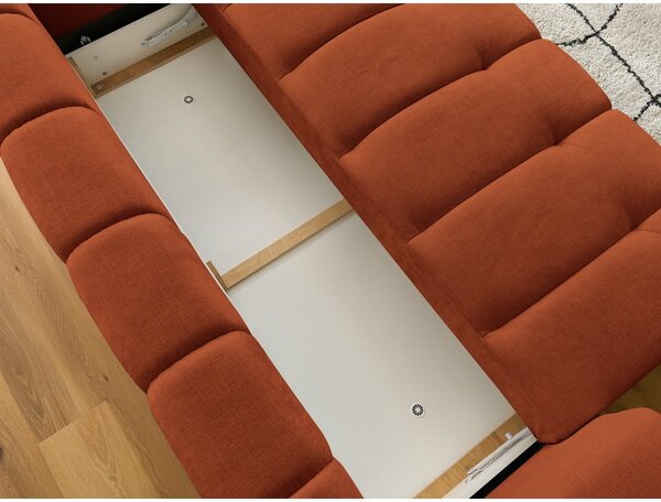 Ceglasta rozkładana/ze schowkiem sofa 251 cm Fuji – Bobochic Paris