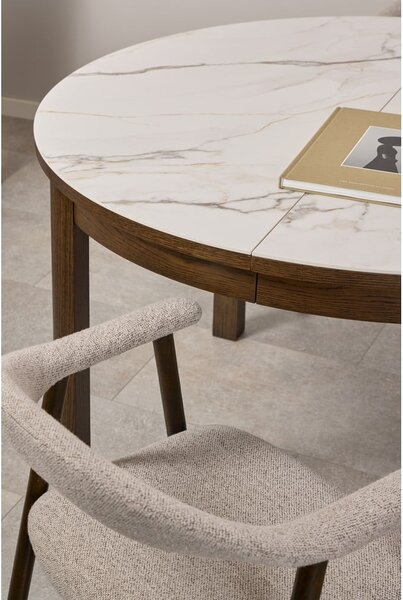 Okrągły rozkładany stół z ceramicznym blatem ø 120 cm Southampton – Actona