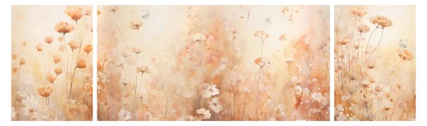 Obraz - Wzór dzikich kwiatów (170x50 cm)