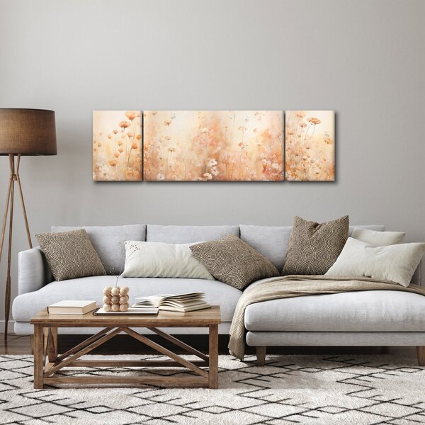 Obraz - Wzór dzikich kwiatów (170x50 cm)