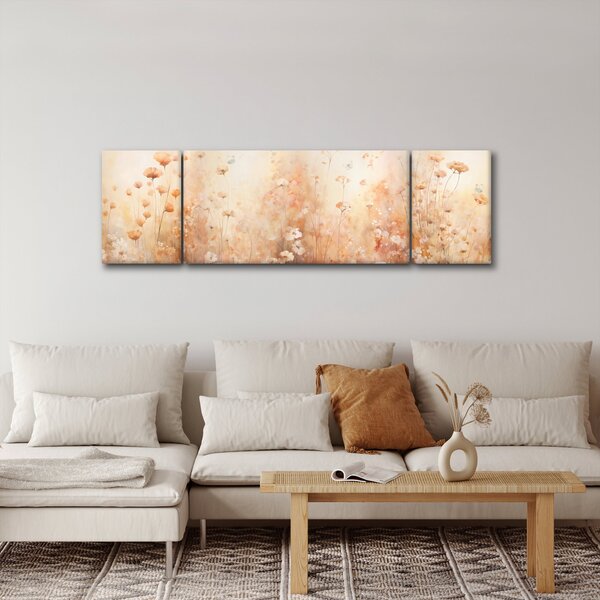 Obraz - Wzór dzikich kwiatów (170x50 cm)