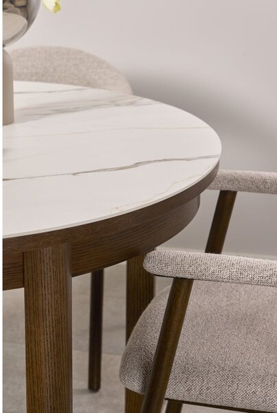 Okrągły rozkładany stół z ceramicznym blatem ø 120 cm Southampton – Actona
