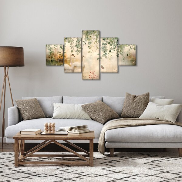 Obraz - Jezioro, akwarela (125x70 cm)