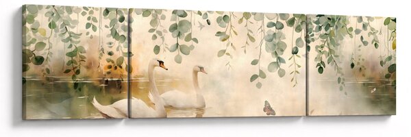Obraz - Jezioro, akwarela (170x50 cm)