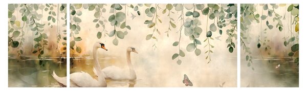 Obraz - Jezioro, akwarela (170x50 cm)