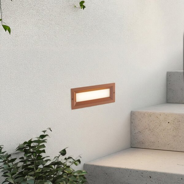 Zewnętrzna Lampa Lucande, Lachlain, brąz rdzawy, balkon, aluminium, nowoczesny