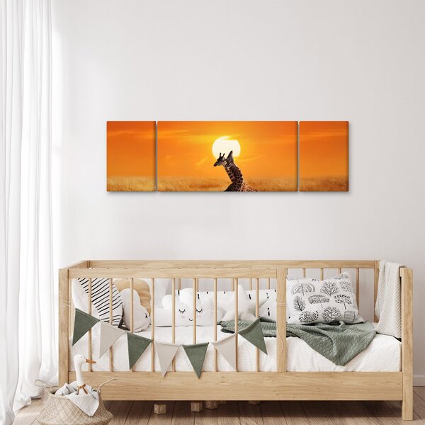 Obraz - Żyrafy w Parku Narodowym Serengeti (170x50 cm)