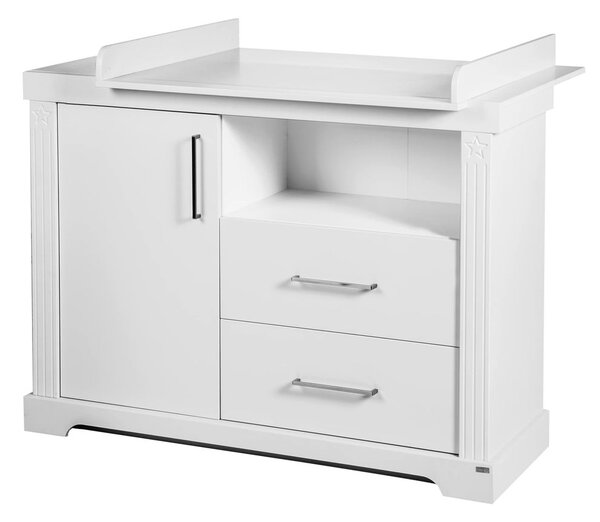 Biała niska komoda dziecięca z przewijakiem 120x98 cm Maxi – Roba