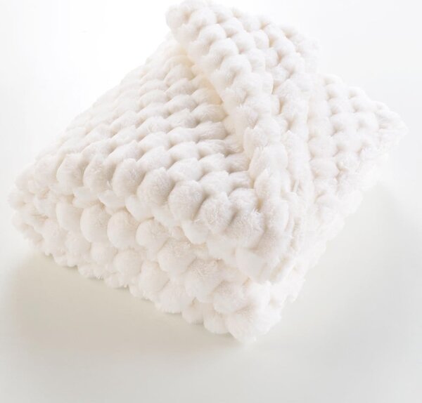 Kremowy koc z mikropluszu 220x240 cm Frosty – douceur d'intérieur