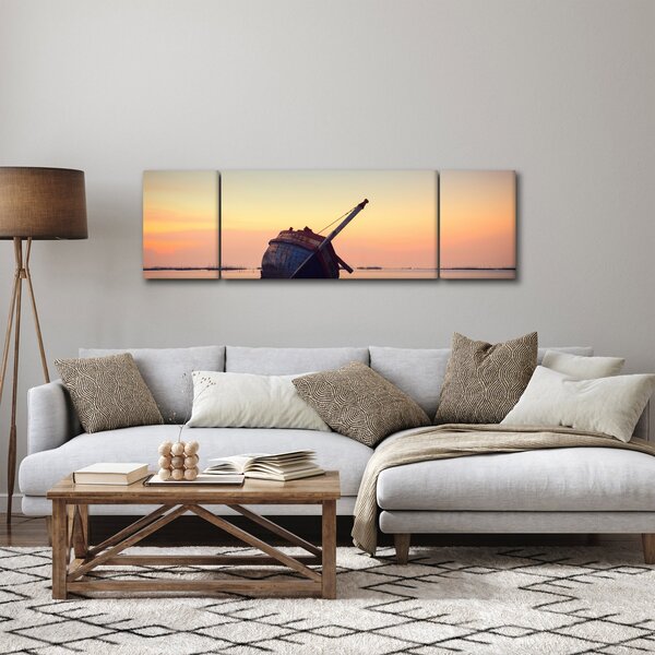 Obraz - Rozbity statek (170x50 cm)