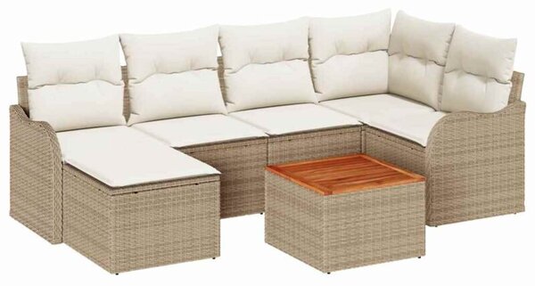 Zestaw Mebli Ogrodowych Komplet Wypoczynkowy 7-Częściowy Rattan Na Taras Balkon Ogród