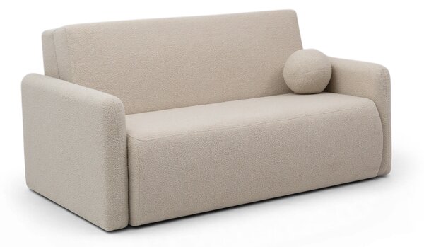 Sofa rozkładana Nido trzyosobowa 140 cm z pojemnikiem - jasny beżowy boucle Quelle 03